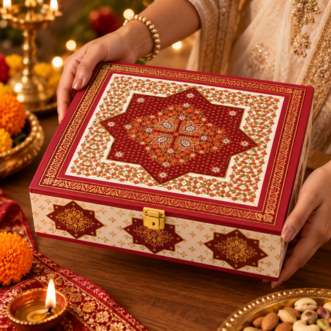 Premium Diwali Dry Fruit Gift Hamper with 4 Assorted Dry Fruits, Custom Branding & Personalized Greeting Card