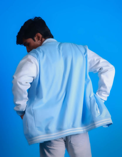 Ice Blue & White Varsity Jacket