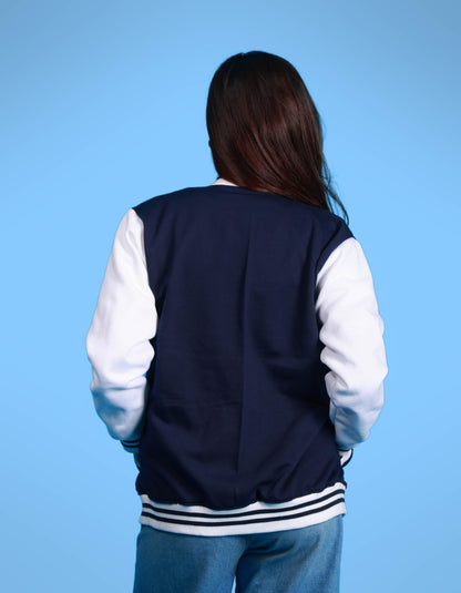 Classic Navy & White Varsity Jacket