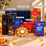 Premium Custom Diwali Corporate Gift Hamper with Diary, Tumbler, Dry Fruits & Sweets | Destiny Diwali Hamper