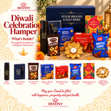 Premium Custom Diwali Corporate Gift Hamper with Diary, Tumbler, Dry Fruits & Sweets | Destiny Diwali Hamper