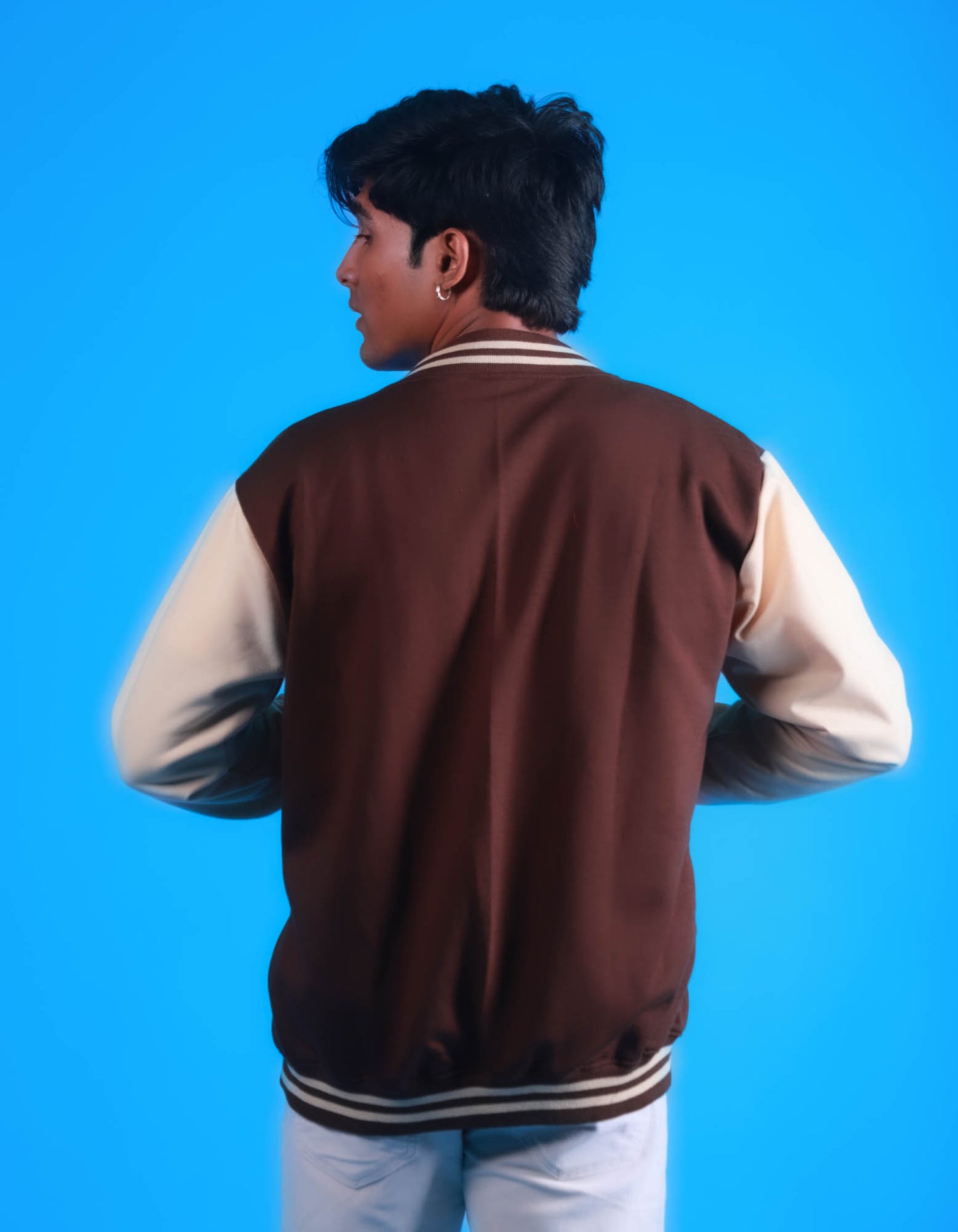Classic Brown & Cream Varsity Jacket
