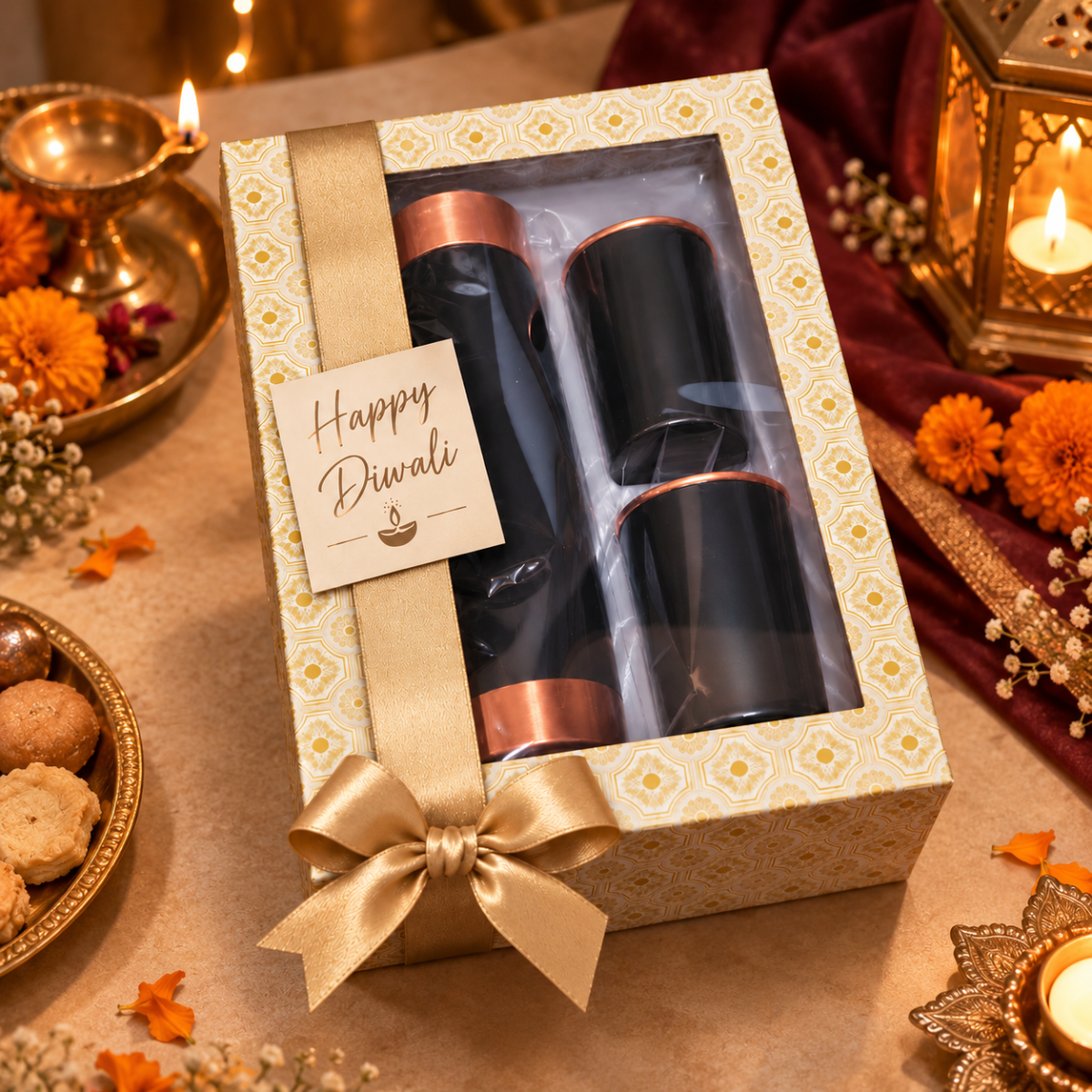 Destiny Copper Bottle & Tumbler Gift Set | Premium Diwali Gift Hamper