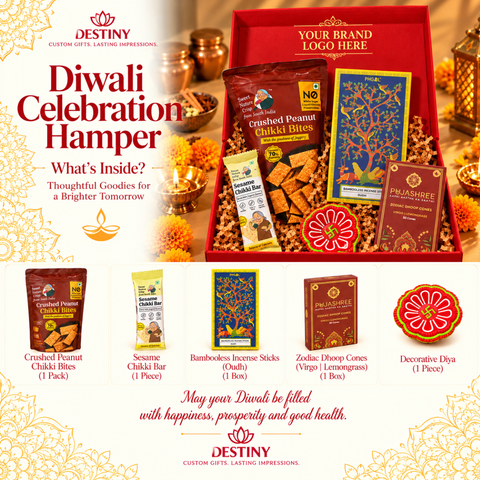 Traditional Diwali Gift Hamper with Chikki, Incense Sticks & Dhoop Cones | Destiny Diwali Hamper