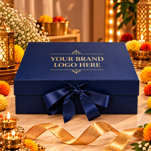 Premium Custom Diwali Corporate Gift Hamper with Dry Fruits, Sweets & Mobile Stand | Destiny Diwali Hamper