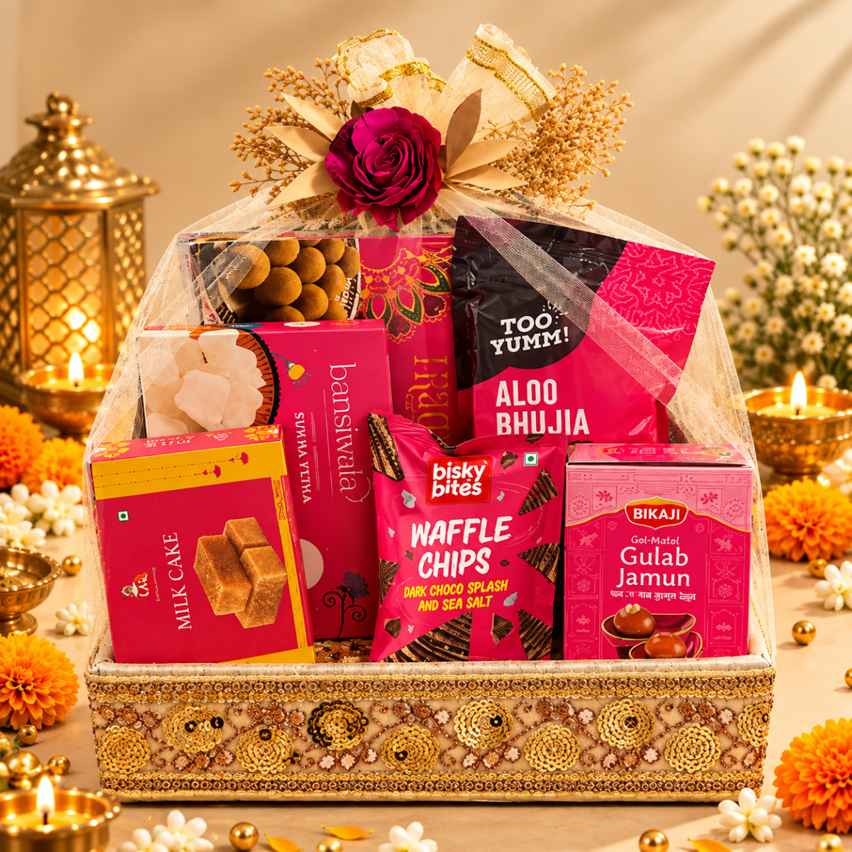 Diwali Celebration Hamper – Premium Sweets & Festive Snacks Gift Hamper | Destiny Diwali Hamper
