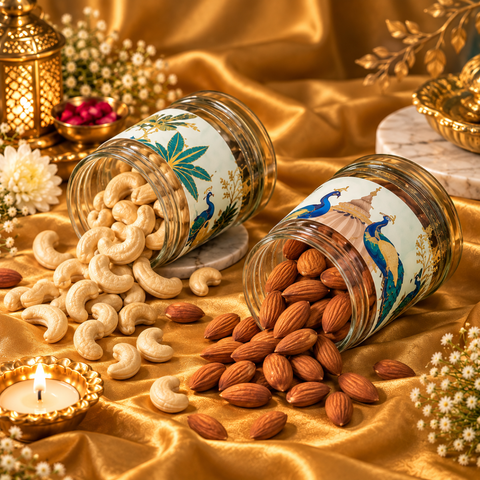 Peacock Royale Premium Dry Fruit Hamper with 2 Jars & Luxury Gift Box