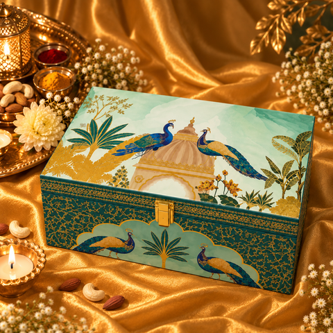 Peacock Royale Premium Dry Fruit Hamper with 2 Jars & Luxury Gift Box