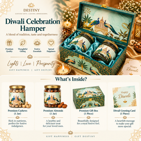 Peacock Royale Premium Dry Fruit Hamper with 2 Jars & Luxury Gift Box