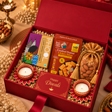 Premium Diwali Gift Hamper with Dry Fruits, Sweets & Decorative Diyas | Destiny Diwali Hamper