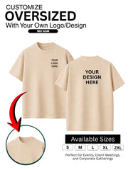 Customized Oversized 180 gsm T-Shirt With Your Company Logo | Order Logo Printed Tees | Destiny clothing (Pack of 2)
