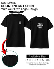 Customized Round Neck regular T-Shirt With Your Company Logo | Order Logo Printed Tees | Destiny clothing (Pack of 2)