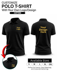 Customized Cotton Polo T-Shirt | Customized With Your Company Logo | Order Logo Printed Tees | Destiny clothing (Pack of 2)