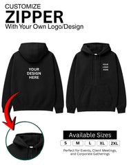 Customized Zipper hoddie jacket 350 gsm T-Shirt With Your Company Logo | Order Logo Printed Zipper hoddie jacket |  Destiny clothing  (Pack of 10)