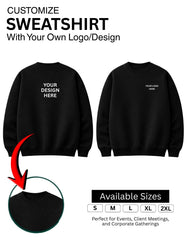Customized SweatShirt 300 gsm T-Shirt With Your Company Logo | Order Logo Printed SweatShirt  |  Destiny clothing (Pack of 10)