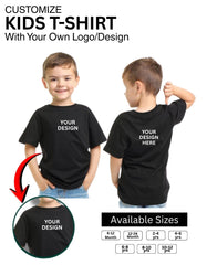 Customized Kids  T-Shirt |Customized With Your Company Logo | Order Logo Printed  Kids Tees |  Destiny clothing (Pack of 2)