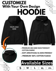 Customized  Hoddie jacket 350 gsm T-Shirt With Your Company Logo | Order Logo Printed Hoddie jacket |  Destiny clothing (Pack of 10)