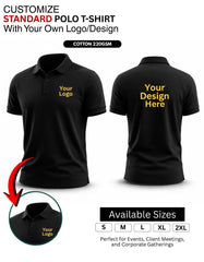 Customized Standard Polo T-Shirt | Customized With Your Company Logo | Order Logo Printed Tees | Destiny clothing