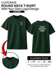 Customized Round Neck regular T-Shirt With Your Company Logo | Order Logo Printed Tees | Destiny clothing (Pack of 2)