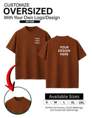 Customized Oversized 180 gsm T-Shirt With Your Company Logo | Order Logo Printed Tees | Destiny clothing (Pack of 2)