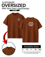 Customized Oversized 220 gsm T-Shirt With Your Company Logo | Order Logo Printed Tees|  Destiny clothing (Pack of 2)