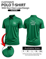 Customized Polyester Polo Tshirt 200 gsm T-Shirt With Your Company Logo | Order Logo Printed Tees|  Destiny clothing (Pack of 2)