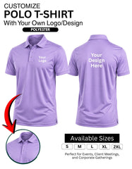 Customized Polyester Polo Tshirt 200 gsm T-Shirt With Your Company Logo | Order Logo Printed Tees|  Destiny clothing (Pack of 2)