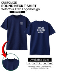 Customized Round Neck regular T-Shirt With Your Company Logo | Order Logo Printed Tees | Destiny clothing (Pack of 2)