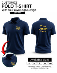 Customized Cotton Polo T-Shirt | Customized With Your Company Logo | Order Logo Printed Tees | Destiny clothing (Pack of 2)