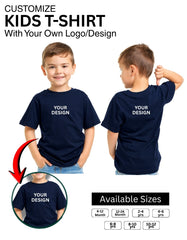 Customized Kids  T-Shirt |Customized With Your Company Logo | Order Logo Printed  Kids Tees |  Destiny clothing (Pack of 2)
