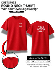 Customized Round Neck regular T-Shirt With Your Company Logo | Order Logo Printed Tees | Destiny clothing (Pack of 2)