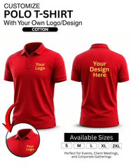 Customized Cotton Polo T-Shirt | Customized With Your Company Logo | Order Logo Printed Tees | Destiny clothing (Pack of 2)