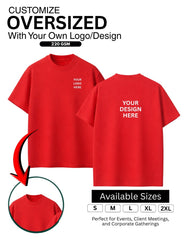 Customized Oversized 220 gsm T-Shirt With Your Company Logo | Order Logo Printed Tees|  Destiny clothing (Pack of 2)