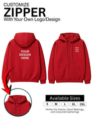 Customized Zipper hoddie jacket 350 gsm T-Shirt With Your Company Logo | Order Logo Printed Zipper hoddie jacket |  Destiny clothing  (Pack of 10)
