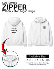 Customized Zipper hoddie jacket 350 gsm T-Shirt With Your Company Logo | Order Logo Printed Zipper hoddie jacket |  Destiny clothing  (Pack of 10)