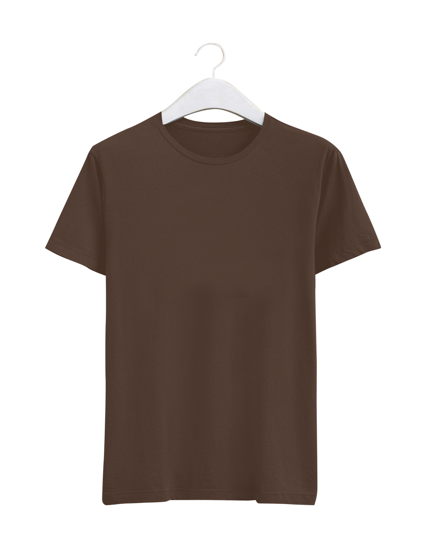 Brown Plain Regular T-shirt