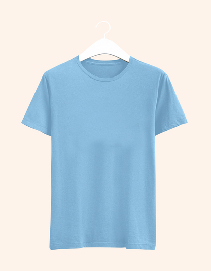 Sky Blue Women Basic T-shirt