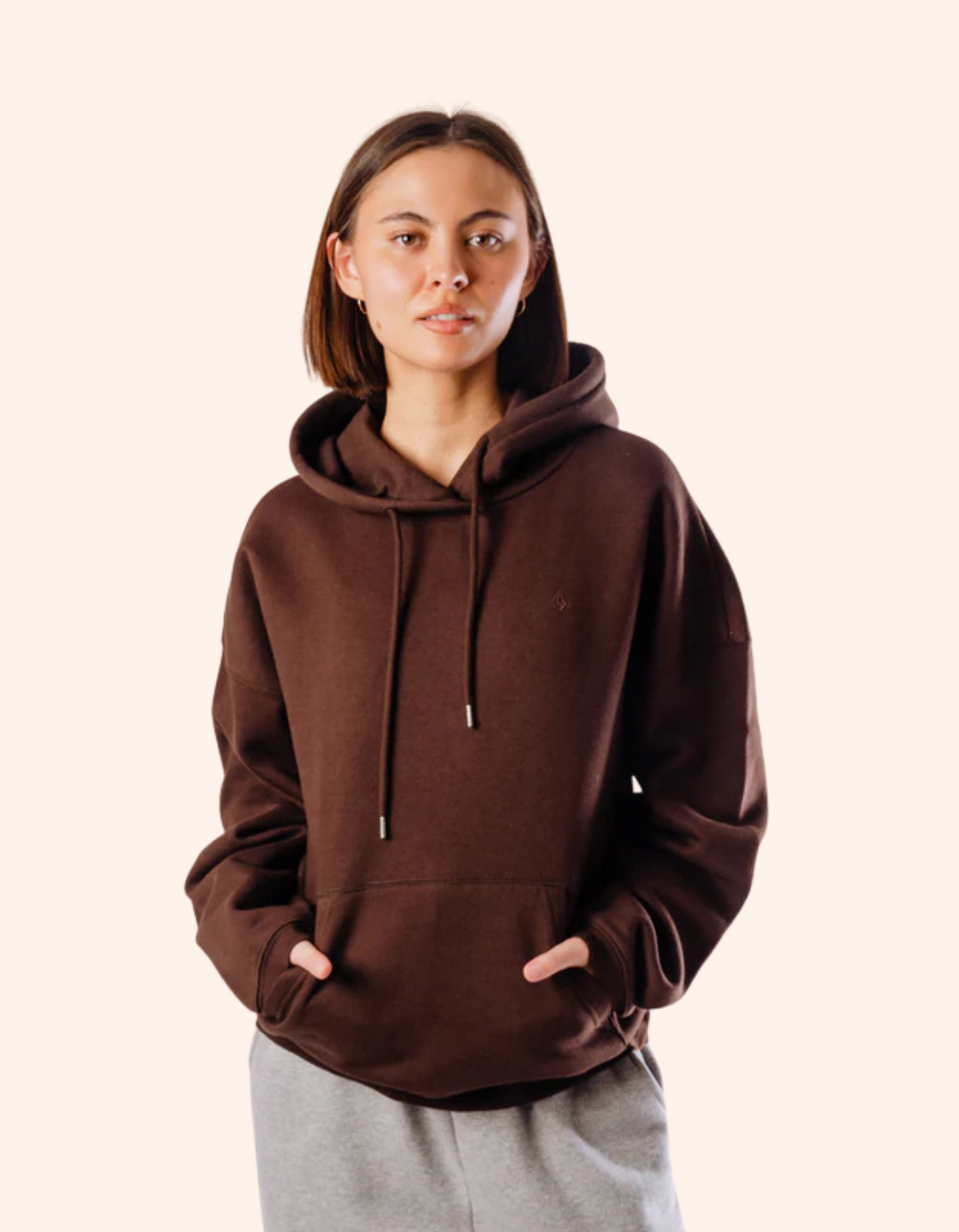 Chocolate Brown Hoodie – 320 GSM Cotton Fleece, Durable & Comfortable