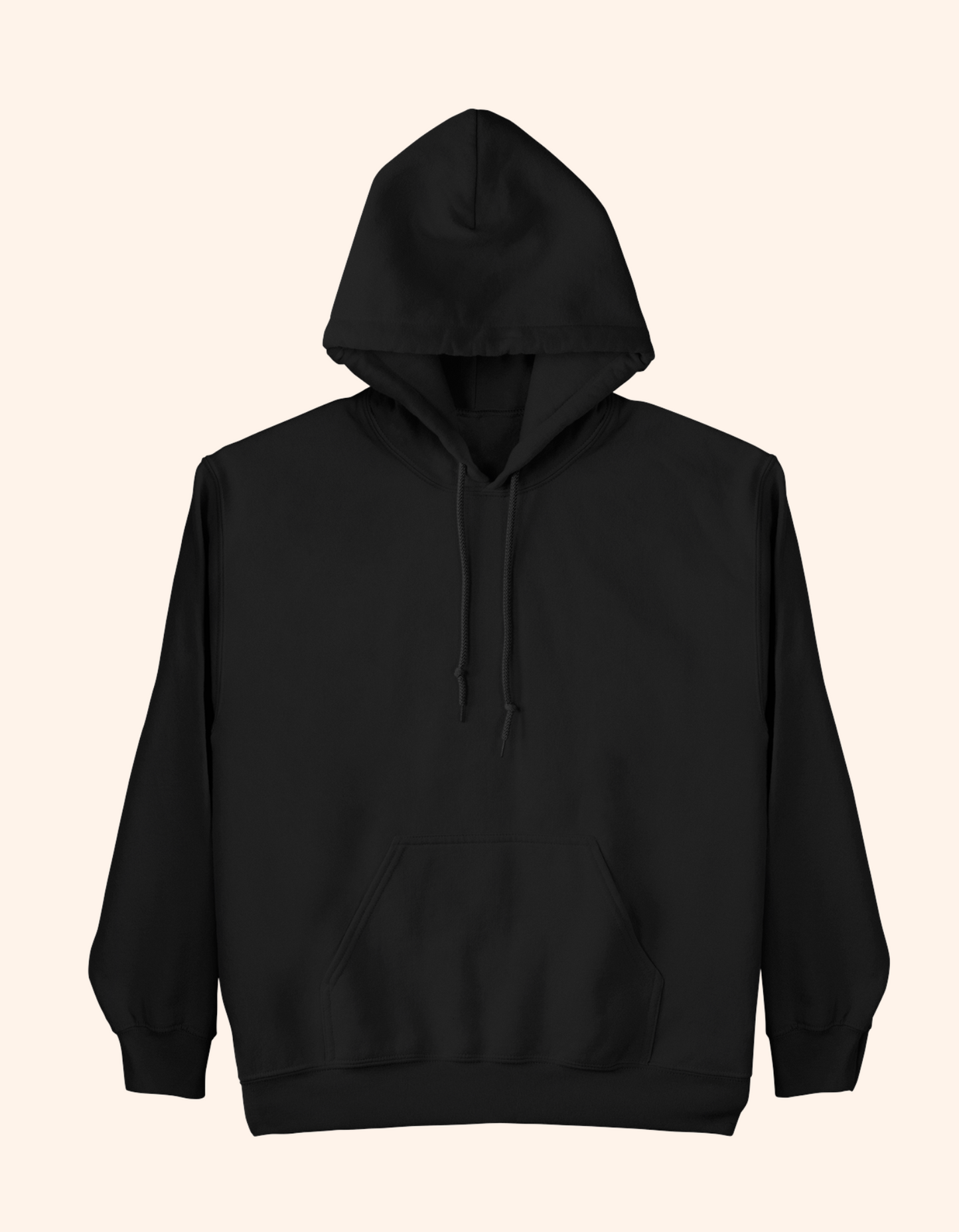 Black Hoodie for Men – 320 GSM Cotton Fleece, Premium & Durable