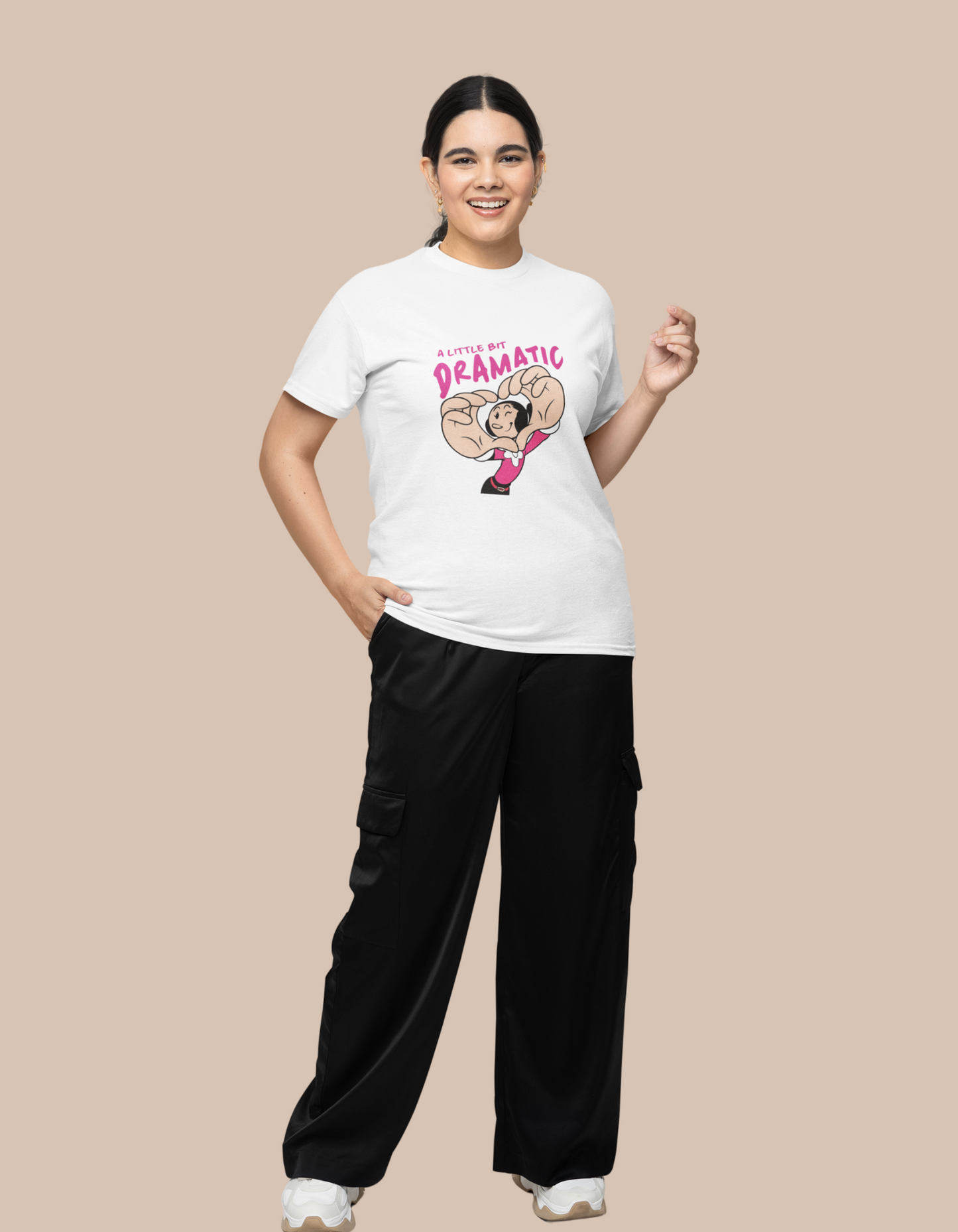 “Iconic Drama” White Printed T-Shirt for Women