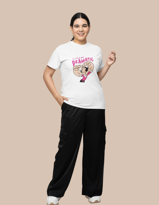 “Iconic Drama” White Printed T-Shirt for Women