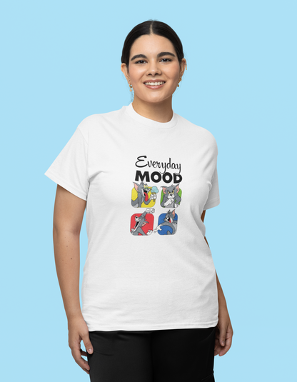 Women’s Everyday Mood Printed T-Shirt – 180 GSM, 100% Cotton, Bio-Washed & Durable Print