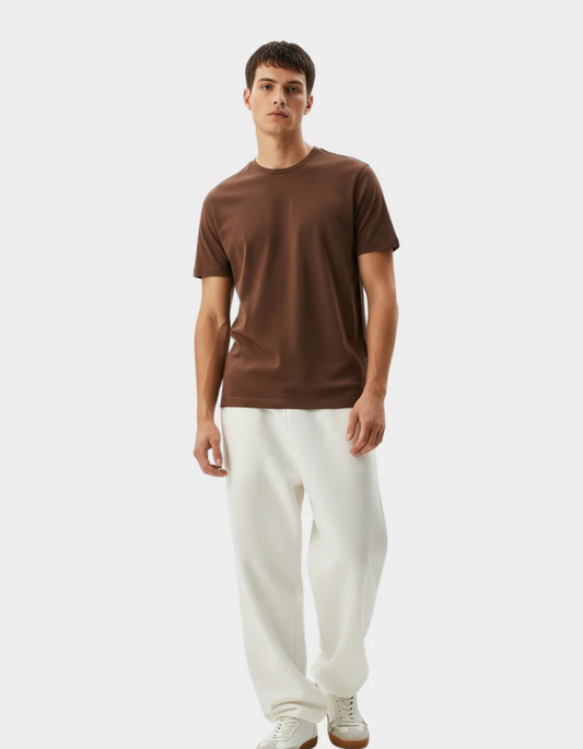 Brown Plain Regular T-shirt
