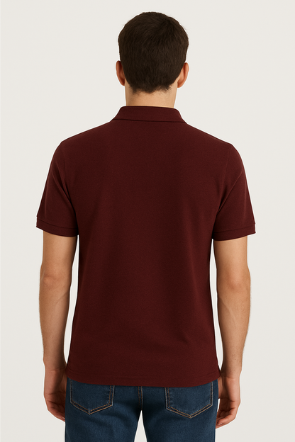 Maroon Polo T-Shirt for Men | Premium Cotton | Smart & Stylish Look