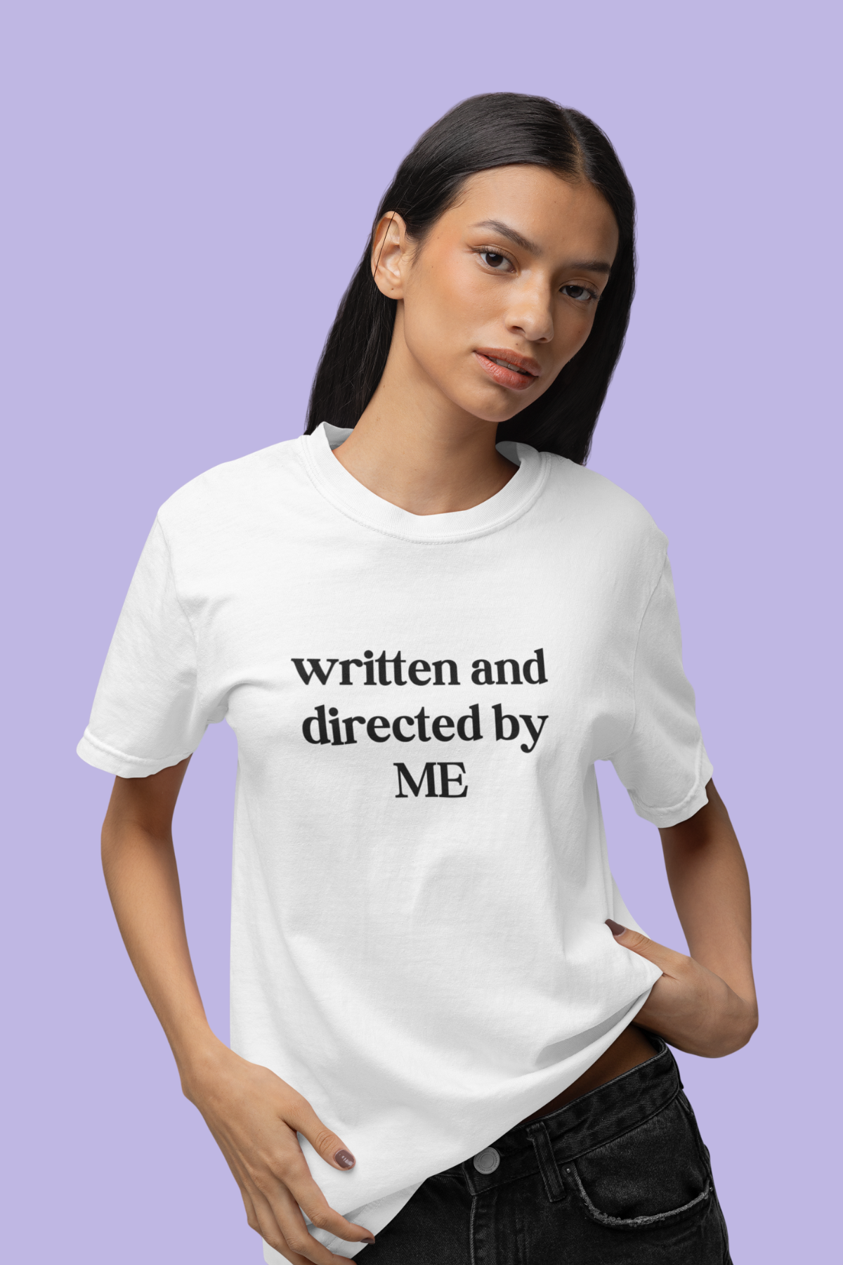 Written and Directed by Me T-Shirt for Women – White, 180 GSM Cotton, Regular Fit, Durable Print