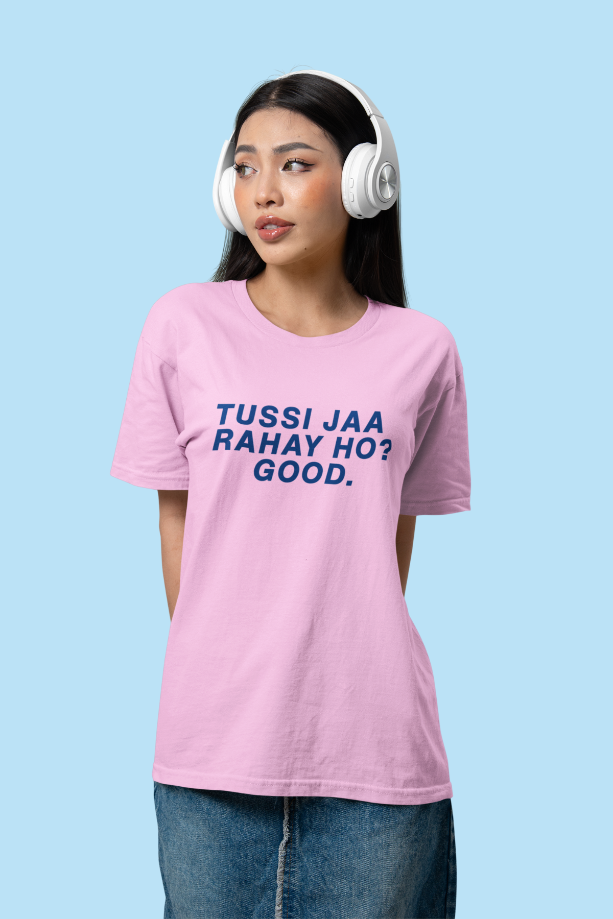 Tussi Jaare Ho? Pink Graphic Tee – 100% Cotton, Bio-Washed, Pre-Shrunk T-Shirt for Women