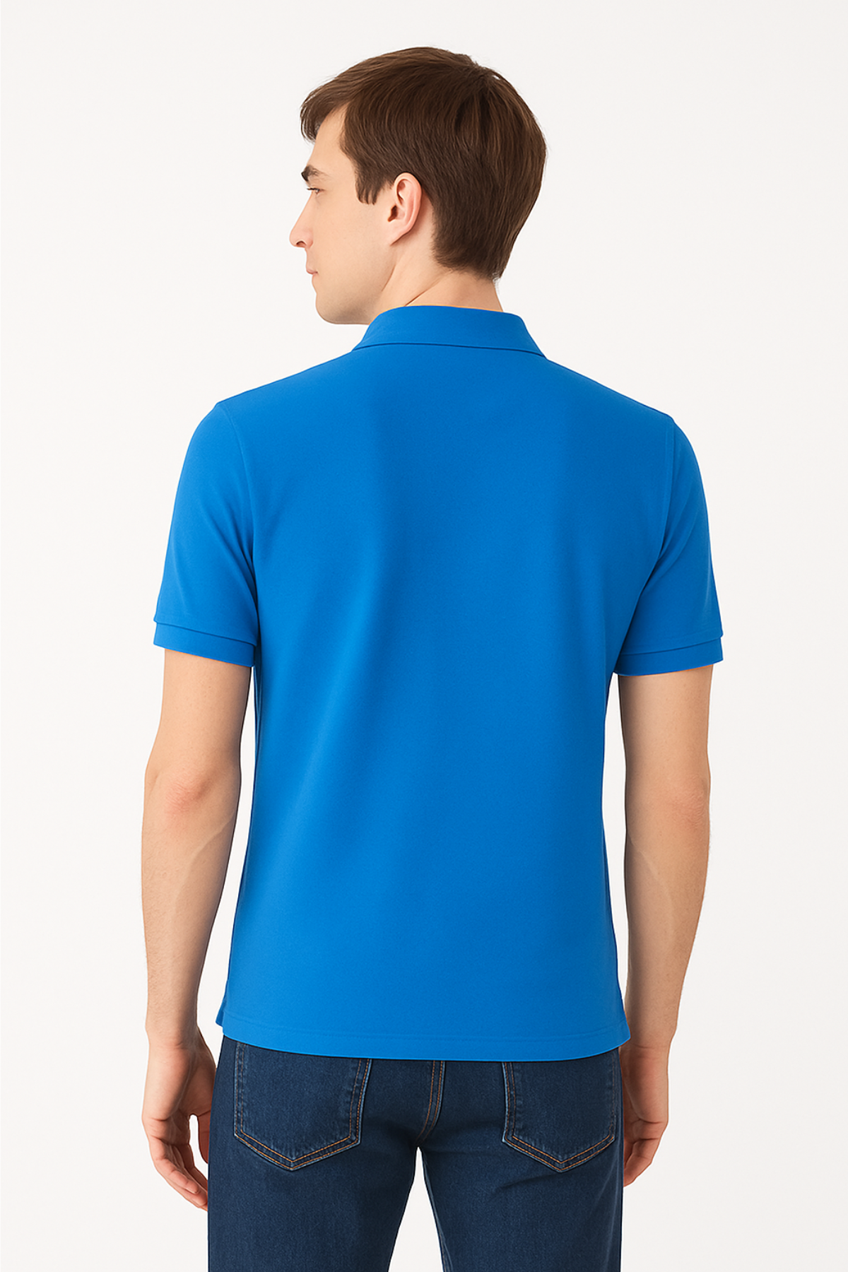 Classic Blue Polo T-Shirt | 100% Cotton | 249 GSM Bio-Washed | Premium Unisex Comfort Wear