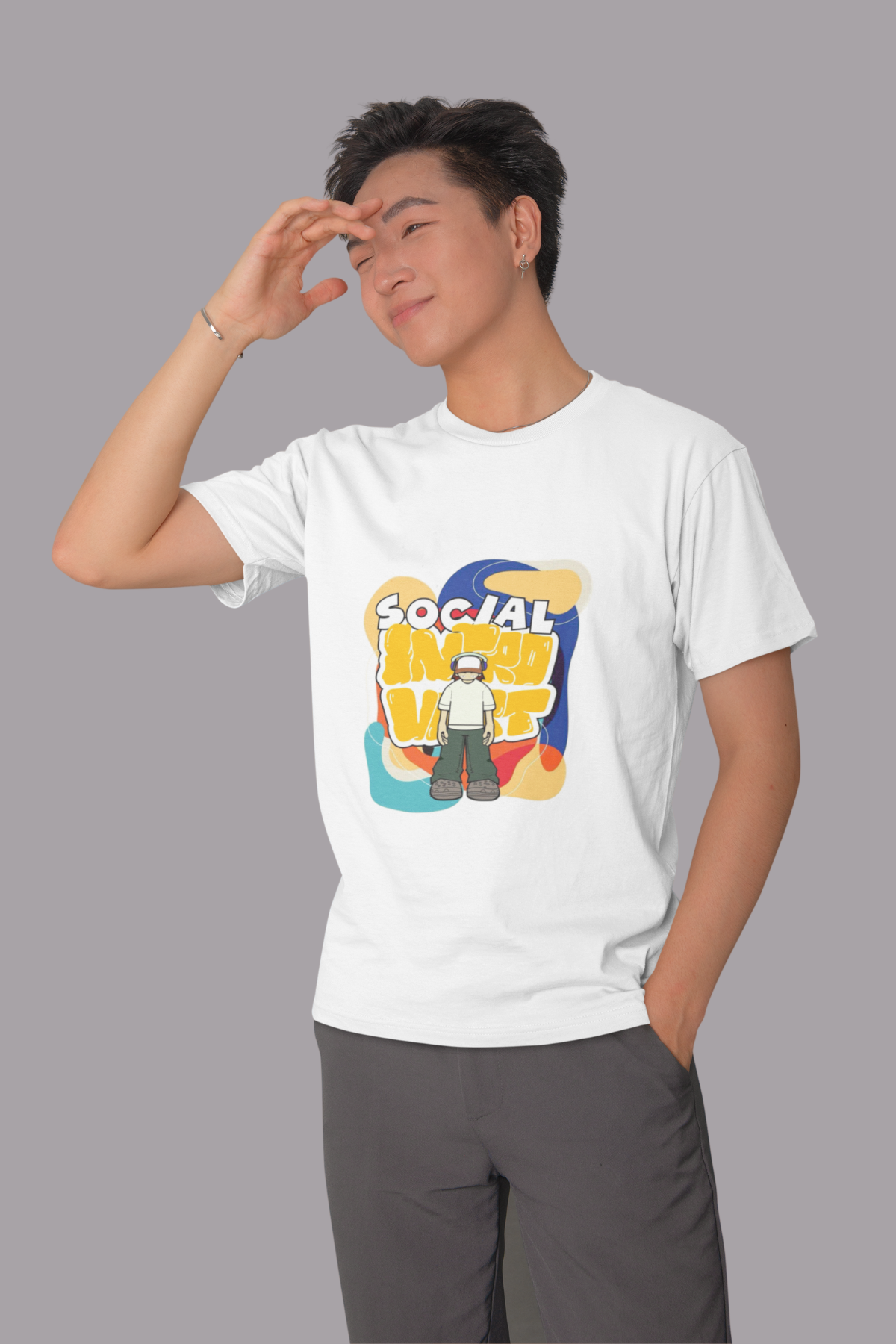 “Social” Quote T-Shirt – White | 100% Cotton Bio-Wash | Premium Print