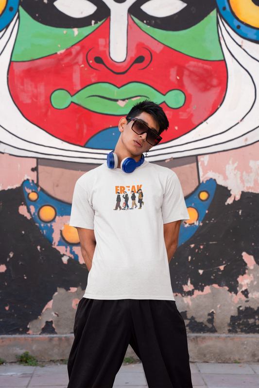 “Freak” Quote T-Shirt – White | 100% Cotton Bio-Wash | Premium Print | Streetwear Tee