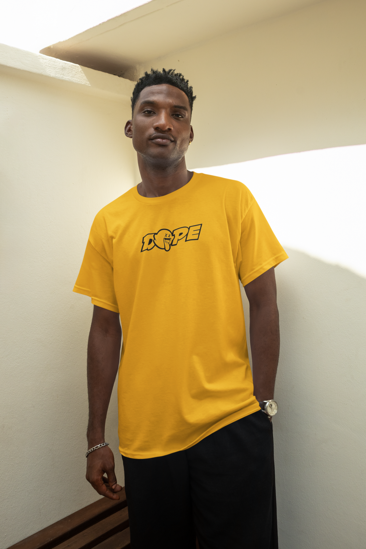 “Dope” Quote T-Shirt – White | 100% Cotton Bio-Wash | Premium Print | Streetwear Tee